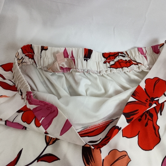 PHILOSOPHY Colorful Flowy Floral Summer Print Skirt Preppy Red & Pink(#1,443) - Picture 6 of 8